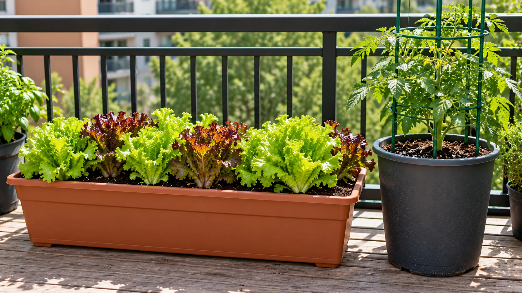 Wide and narrow vegetable containers showing how container shape changes usable planting space