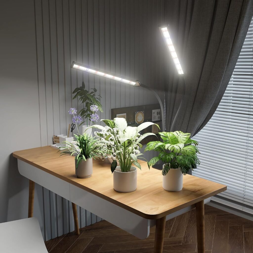 GooingTop LED Grow Light,White Full Spectrum Clip Plant Growing Lamp
