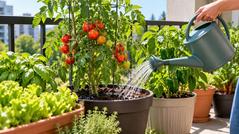 How often to water container vegetables with thorough root-zone watering
