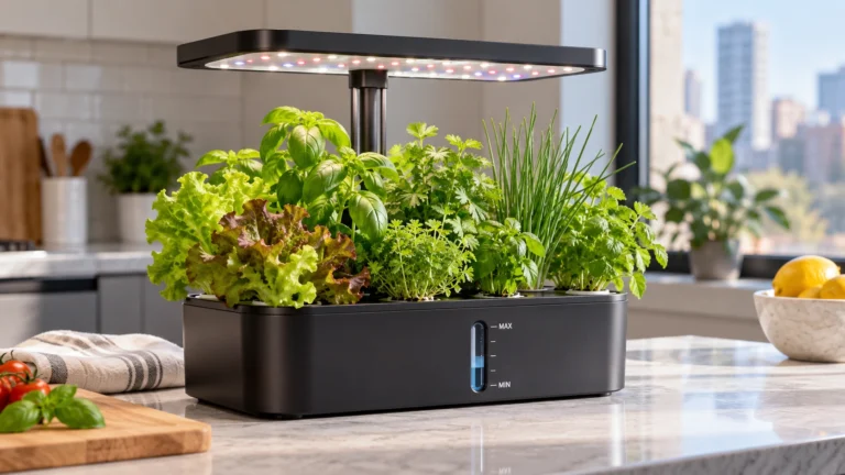 Owltron Hydroponics Growing System Kit with herbs and leafy greens