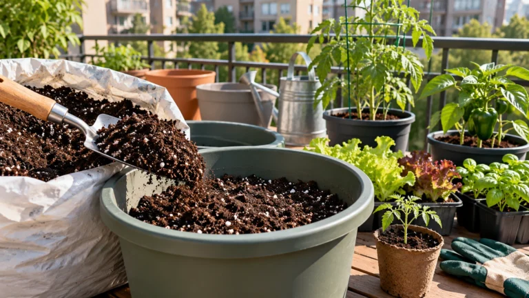 For this article, the primary keyword is “potting mix for container vegetables.” I’d make these two changes so Rank Math sees the exact phrase naturally. Revised featured image alt text Potting mix for container vegetables being added to pots on an apartment balcony