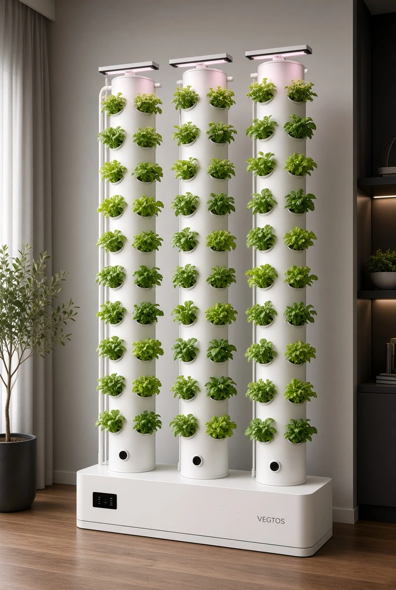 Premium smart vertical hydroponic system for high plant capacity in small spaces