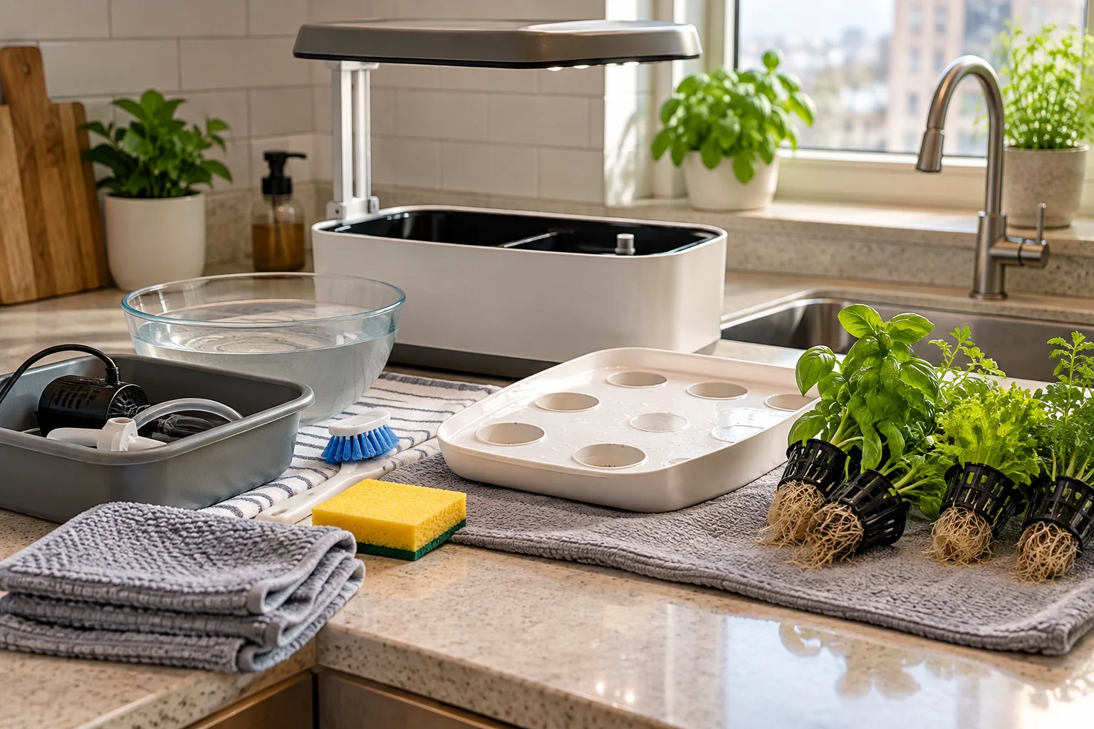 How to clean a hydroponic system in an apartment
