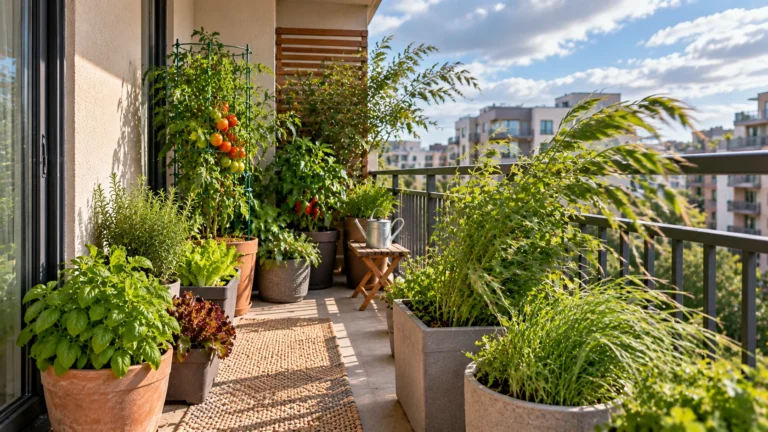 How to protect plants from wind on an apartment balcony with supported vegetables and sheltered containers